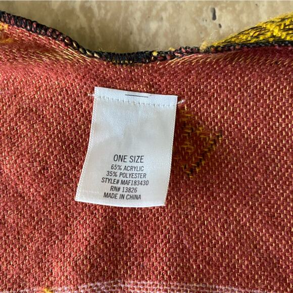 Western Boutique Fringe Bottom Tribal Print Oversized Sweater Kimono P - Picture 7 of 10